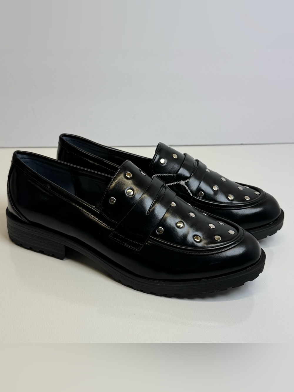 Rebecca Minkoff Diana Womens Flats Penny Loafers Studded 8 Chunky Punk Moc New